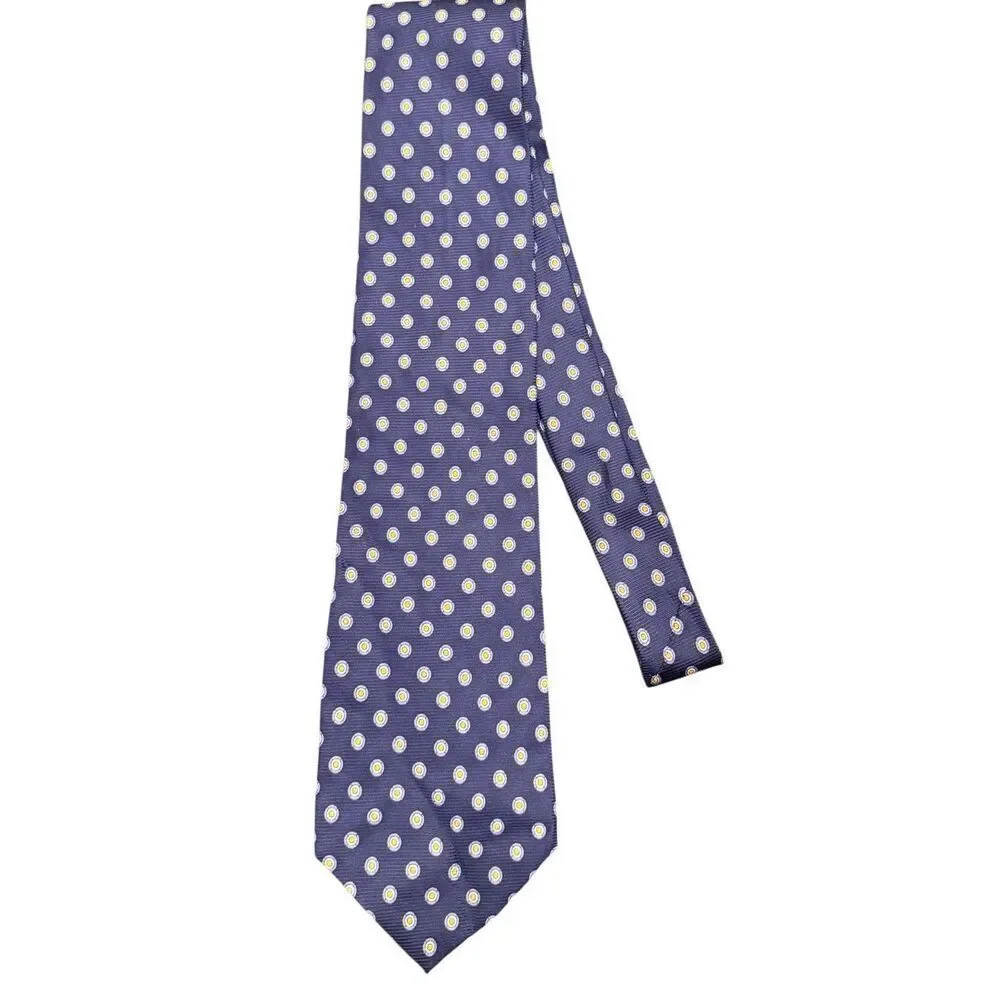 Lauren Ralph Lauren Pure Silk Tie Blue Yellow Academic Career